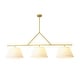 preview thumbnail 6 of 9, 61 in. 3-Light Transitional Brushed Gold Linear Chandelier with White Fabric Shades - 61.0 in. W x 15.7 in. D x 25.2 in. H