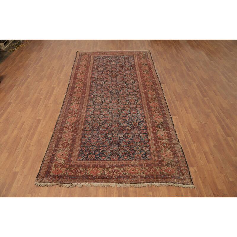 Hand Knotted Oriental 100% Wool Carpet Traditional Floral Navy Blue & Blues Sultanabad Area Rug - 12' 11'' X 6' 0''