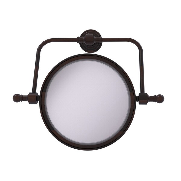 Allied Brass Retro Wave Collection Wall Mounted Swivel Make-Up Mirror 8-in Diameter with 3X Magnification