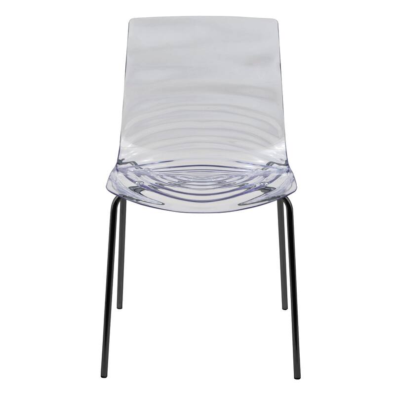 Stackable Dining Chair in ABS Plastic with Stainless Steel Legs Set of 4 Astor Collection