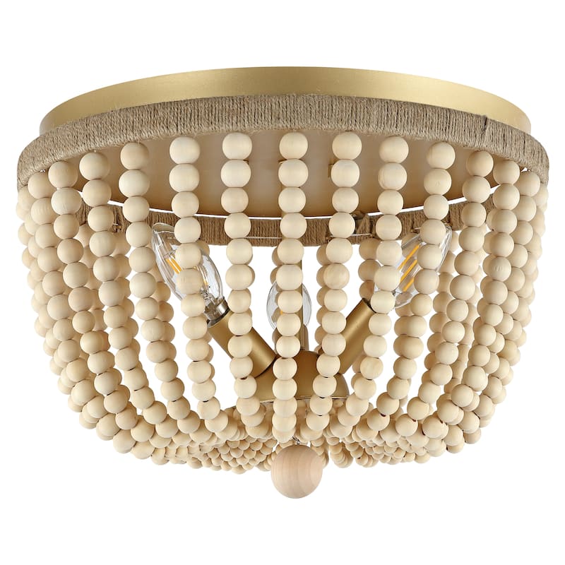 SAFAVIEH Lighting Alodia Chandelier - White Wash/Rope - 15"W x 15"D x 11"H