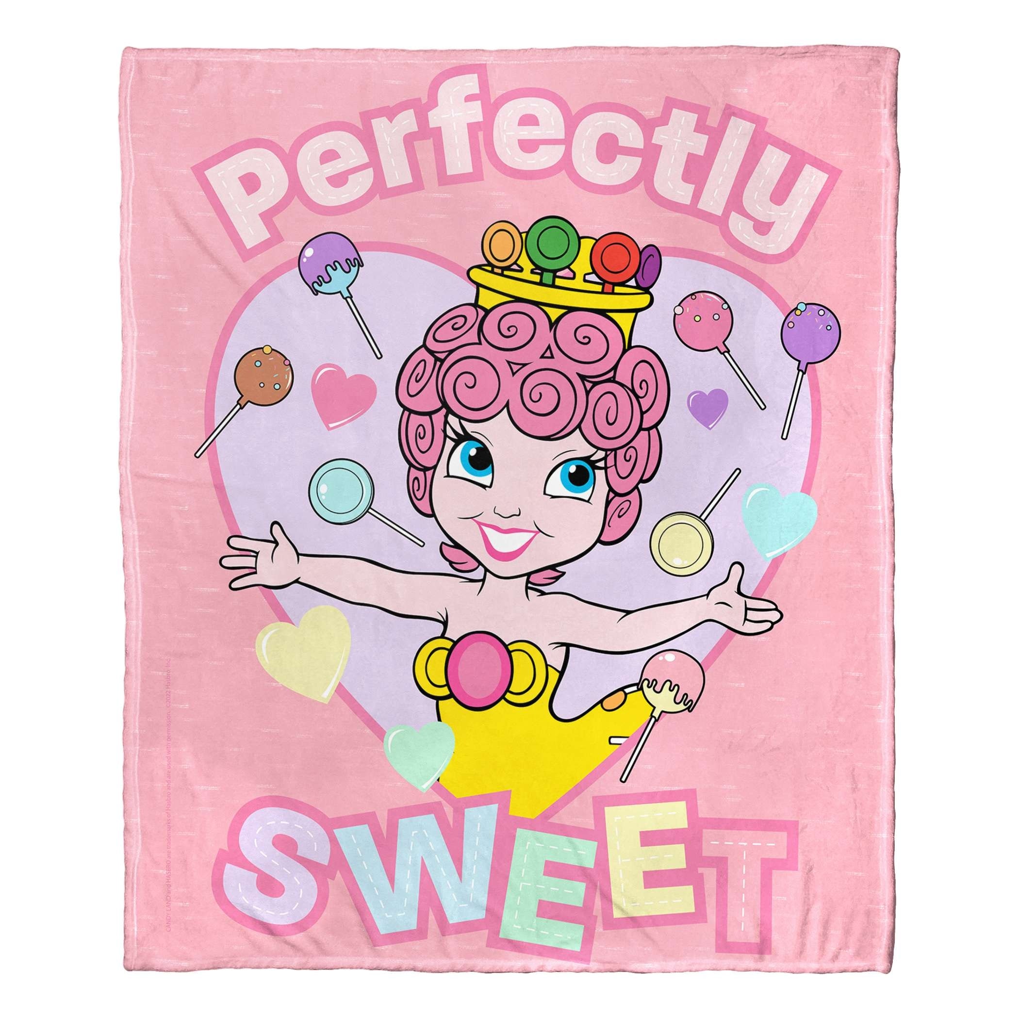 Hasbro Candyland Perfectly Sweet Silk Touch Throw Blanket