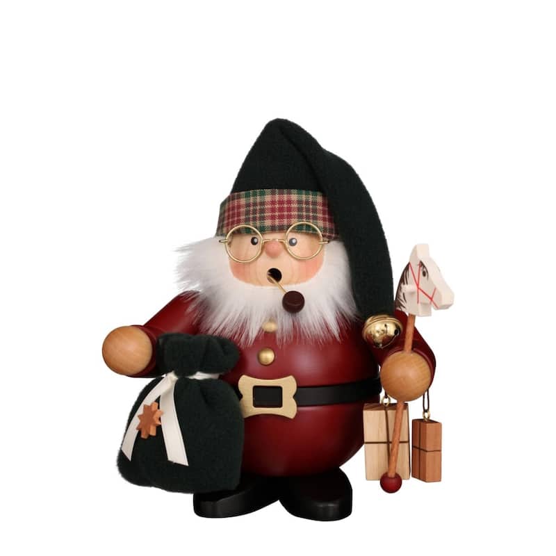 6.5" Vibrant Unique Christian Ulbricht Smoker Rolly Polly Santa Figure