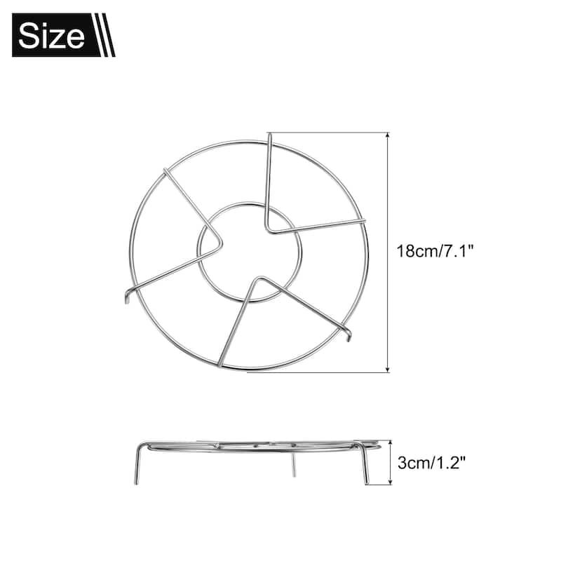 Steam Rack 7.1" Dia Metal Trivets for Cooker Silver (1.2" Tall) - Silver