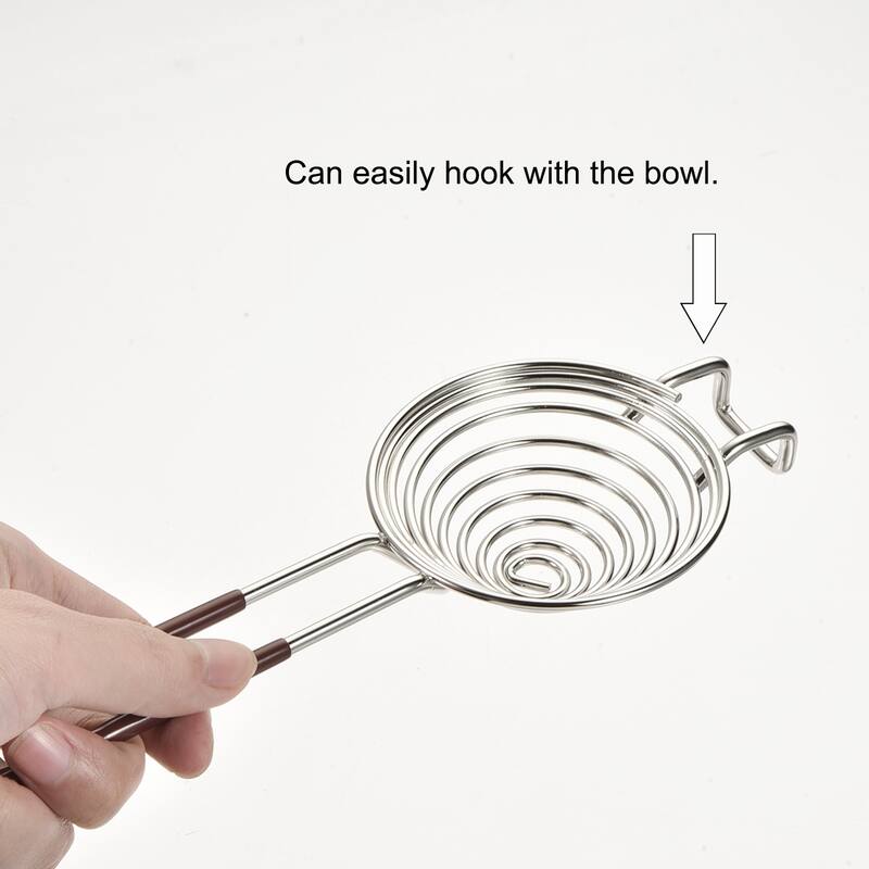 Egg Separator Stainless Steel Egg Yolk Separator with Rubber Handle Baking Tool - Silver