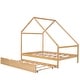preview thumbnail 9 of 11, Natural Full Wooden House Bed with Trundle