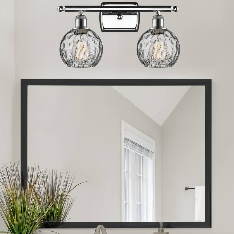 Innovations Lighting Athens Water Glass 2 Light 16" Bath Vanity Light