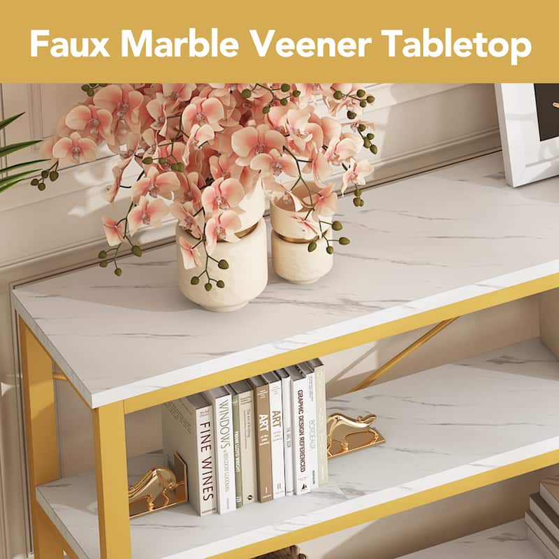 Extra Long Sofa Console Table with Storage for Entryway