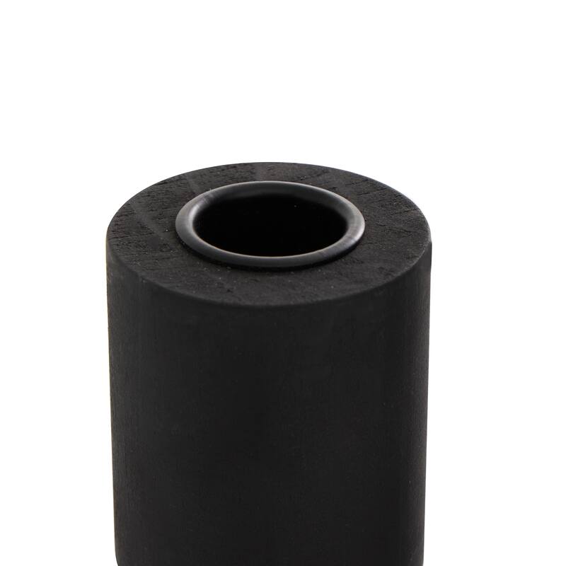 Black Wood Minimalistic Tapered Candle Holder (Set of 2)