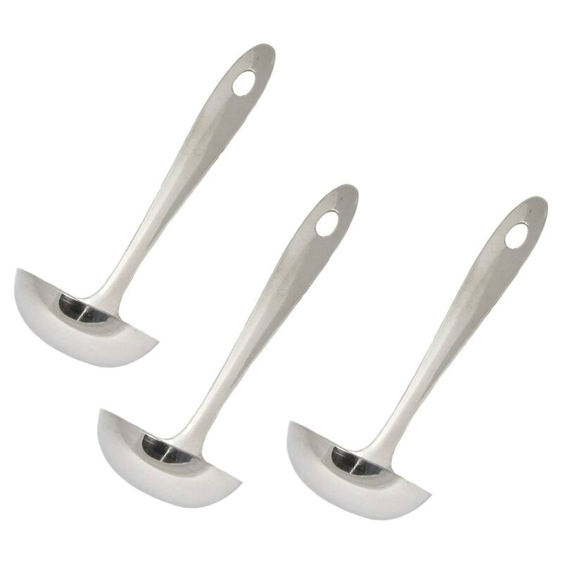 Chef Craft 8" Stainless Steel Serving Ladle with Sleek Mirror Finish - 3 Pack