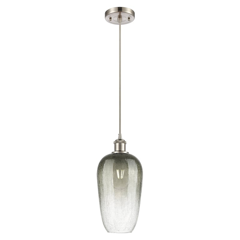 Innovations Lighting Endless Possibilities Ballston - Brookhaven Flute - 1 Light 7" Cord Hung Mini Pendant - Slate/Brushed Satin Nickel