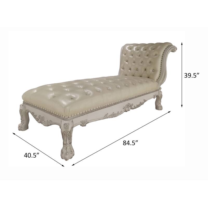 Adison Cream and Bone White Chaise with Tight Seat
