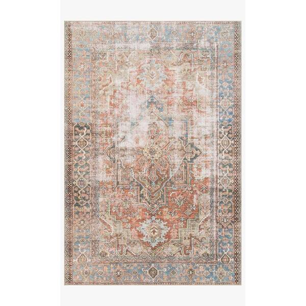 Alexander Home Tremezzina Printed Boho Terracotta Sky Distressed Rug On Sale Overstock 20662958