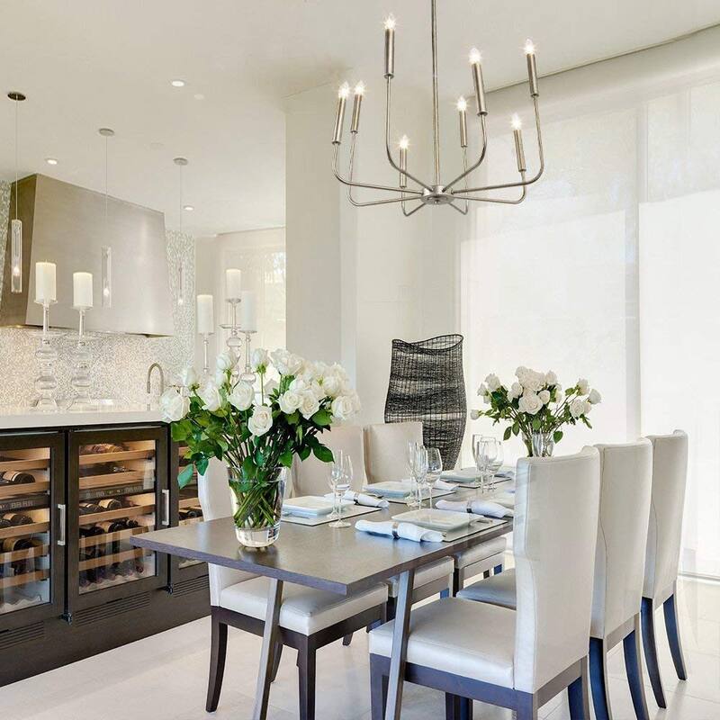8 light champagne chandelier