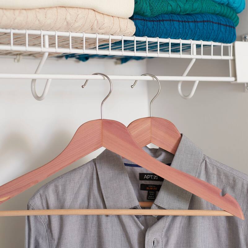 Household Essentials Cedar Garment Thin Hanger, Pack of 12