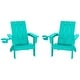 preview thumbnail 57 of 68, Shoreside Kids Outdoor Poly Adirondack Chair with Cup Holder (Set of 2) Turquoise