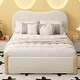 preview thumbnail 21 of 39, Cozy and Durable Upholstered Platform Bed with Wood Supporting Feet Beige - Full