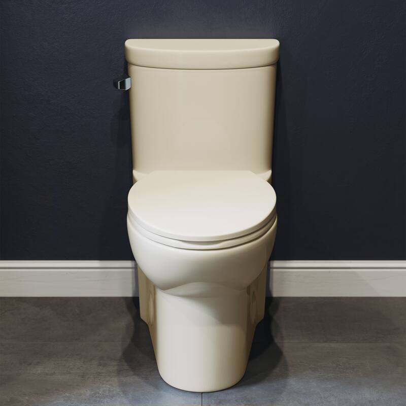 Sublime One Piece Elongated Left Side Flush Handle Toilet In Bisque 1.28 gpf