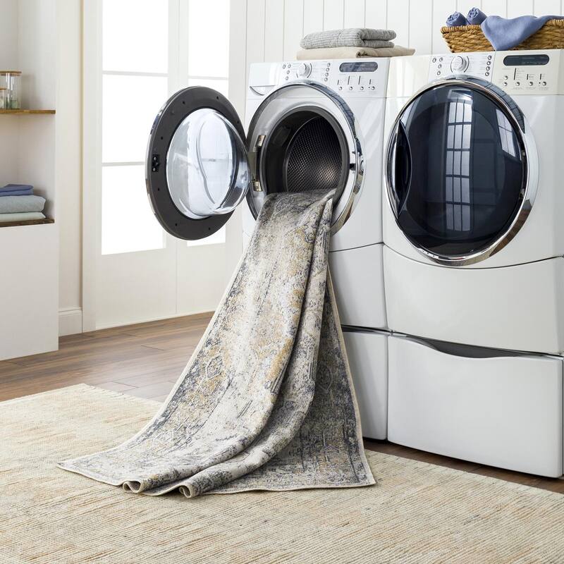 Livabliss Lillian Machine Washable Faded Classic Area Rug