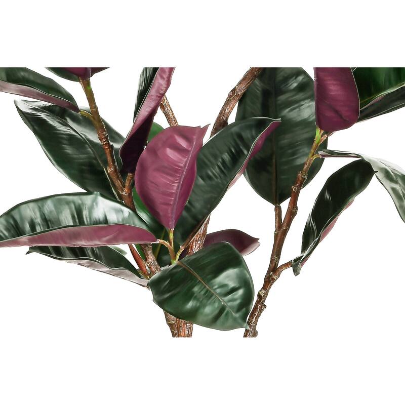 4.5 ft. Artificial Rubber Tree in White Decor Pot for Home Decor - 4.5 ft.