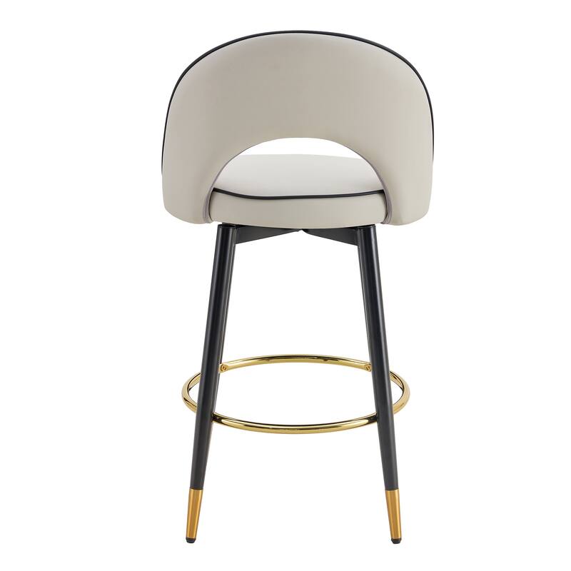 360 ° Rotatable Bar Chair,Modern Pu Comfortable Upholstered Bar Chair With Metal Legs