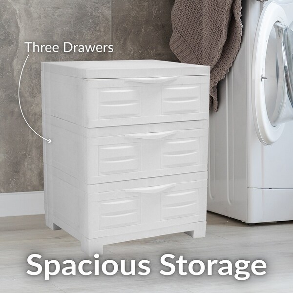 Sunnydaze 3-Tier Plastic Storage Drawers - Bed Bath & Beyond