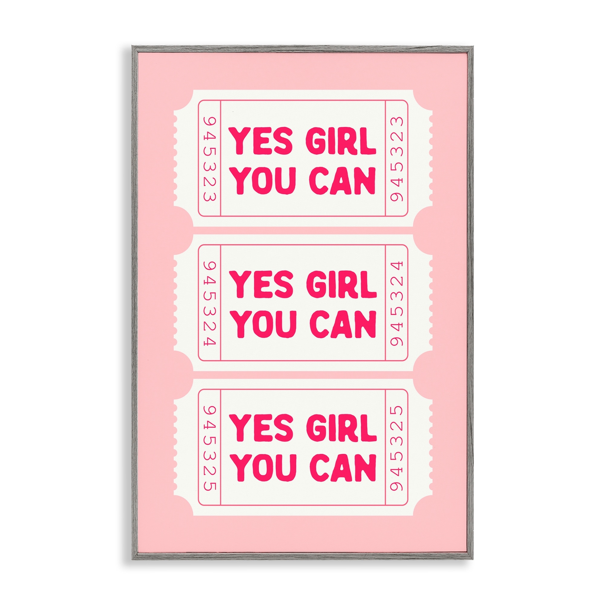 Stupell Yes Girl You Can on Pink Framed Giclee Art Design By Lettered and Lined