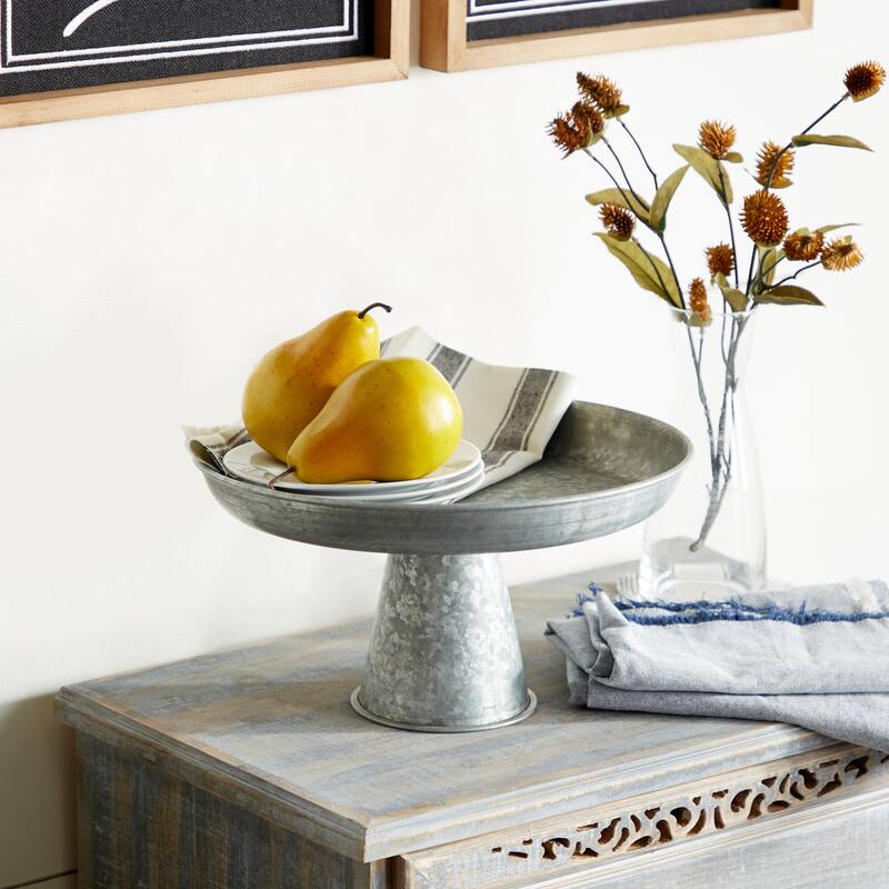 Gray Metal Cake Stand - Gray -  12"W, 7"H