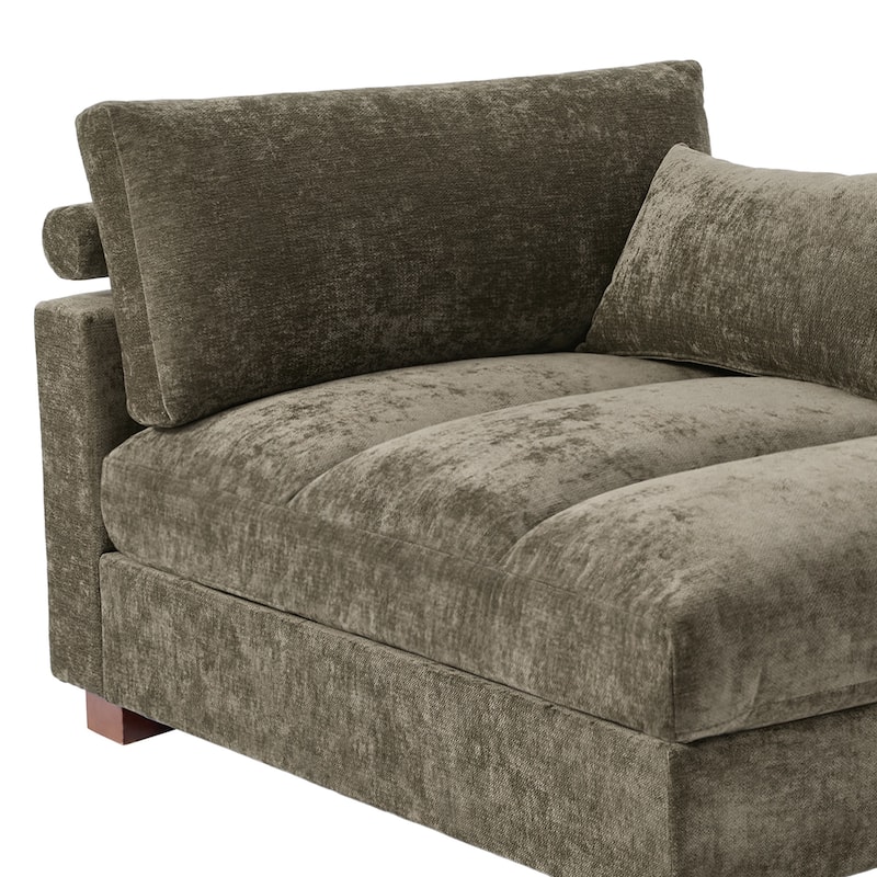 42"W Chenille Upholstered Chaise Lounge