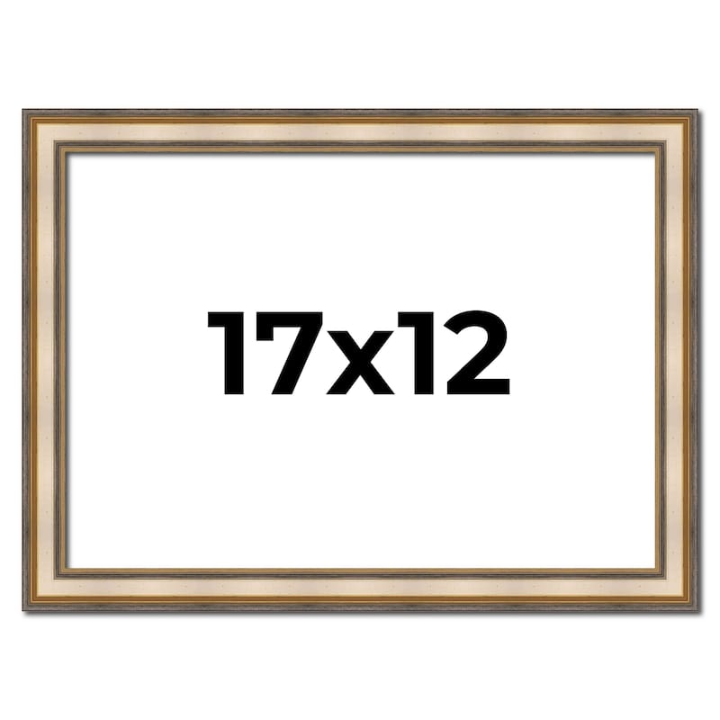 17x12 Frame Gold Solid Wood Shadow Box Width 1.5 Inches | Interior Frame Depth 2 3/8 Inches