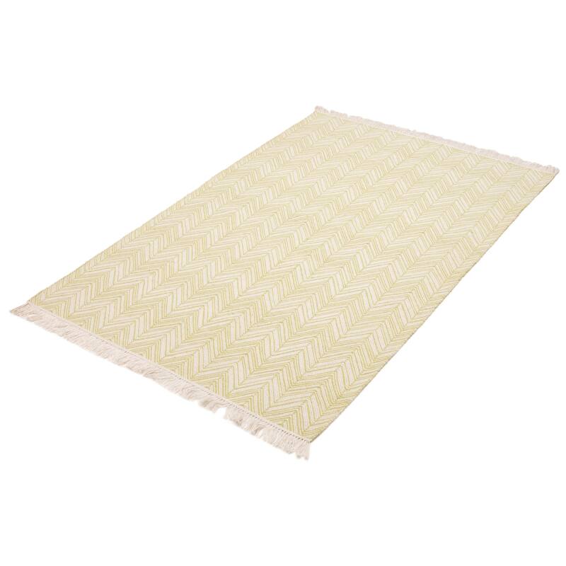 Sienna Green, White Rug 5'1" x 8'1" - 5'1 x 8'1