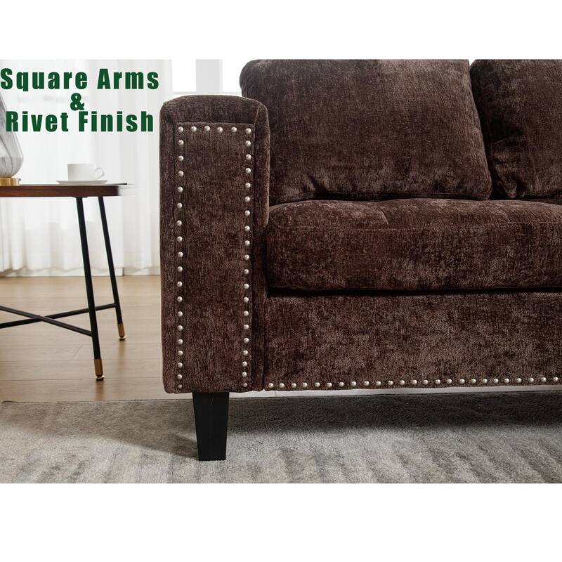 104.5'' L-Shaped Modular 5-Seat Sectional Sofa with Storage Ottoman, Reversible Chaise, and 4 Comfortable Back Cushions