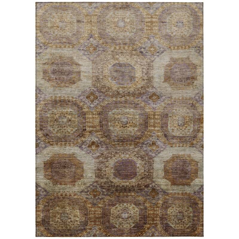 HomeRoots Medallion Transitional Rectangle Outdoor Rug