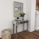 preview thumbnail 10 of 16, Grey MDF Glam Console Table (Set of 2) - S/2 31"W, 31"H