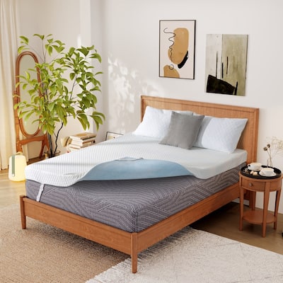 EGOHOME 3-inch Memory Foam Mattress Topper with Adjustable Straps