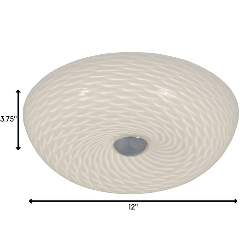 Varaluz Swirled Flush Mount - French Feather - 12"W x 3.75"H