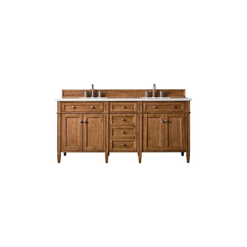 James Martin Vanities 650-V72-3WZ Brittany 72" Double Basin Poplar - Saddle Brown - Cappuccino Finish