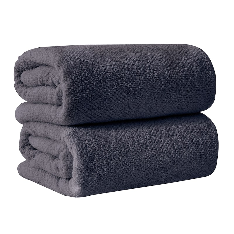 100% Cotton Acacia Collection Ultra Absorbant Popcorn Bath Towels - Bath Sheet (Pack of 2) - Stone Blue