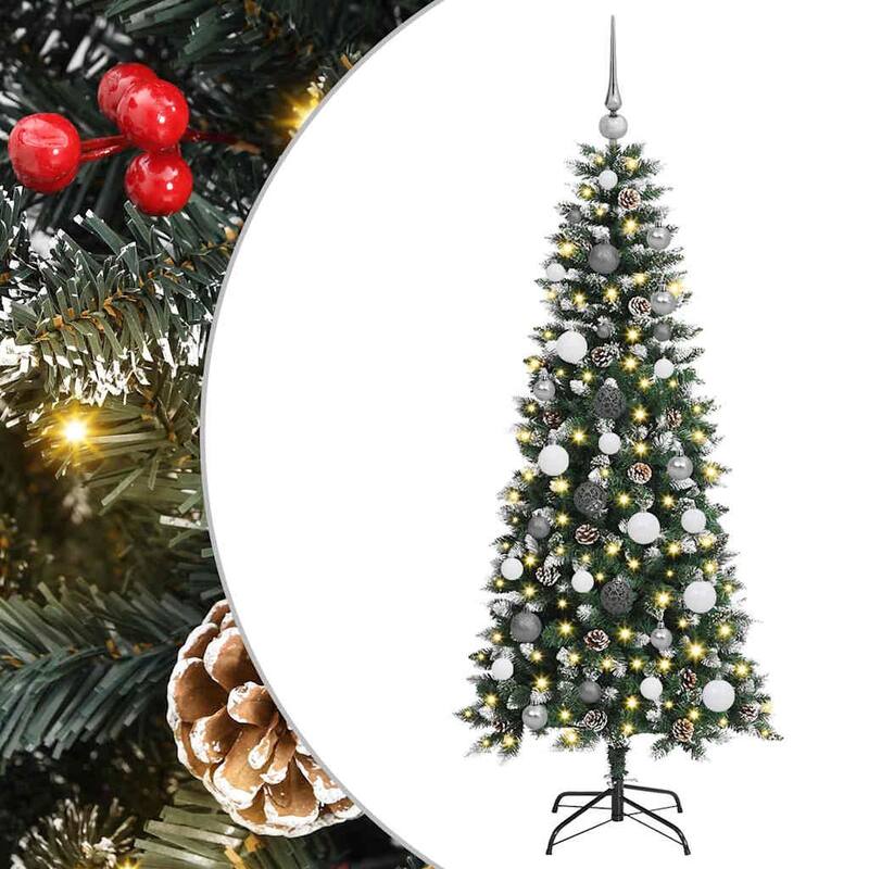 vidaXL Artificial Christmas Tree White 59.1" PVC