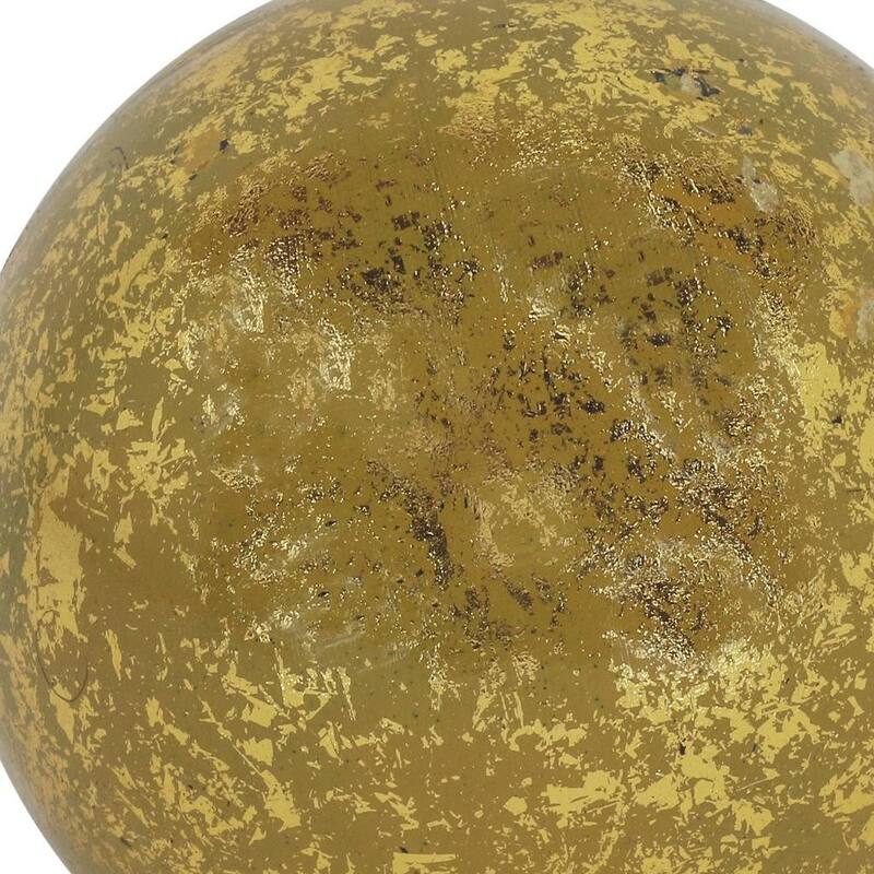 HomeRoots 6" Gold Paper Mache Hand Painted Orb Decorative Orb - 6.00 in. x 6.00 in. x 6.00 in.