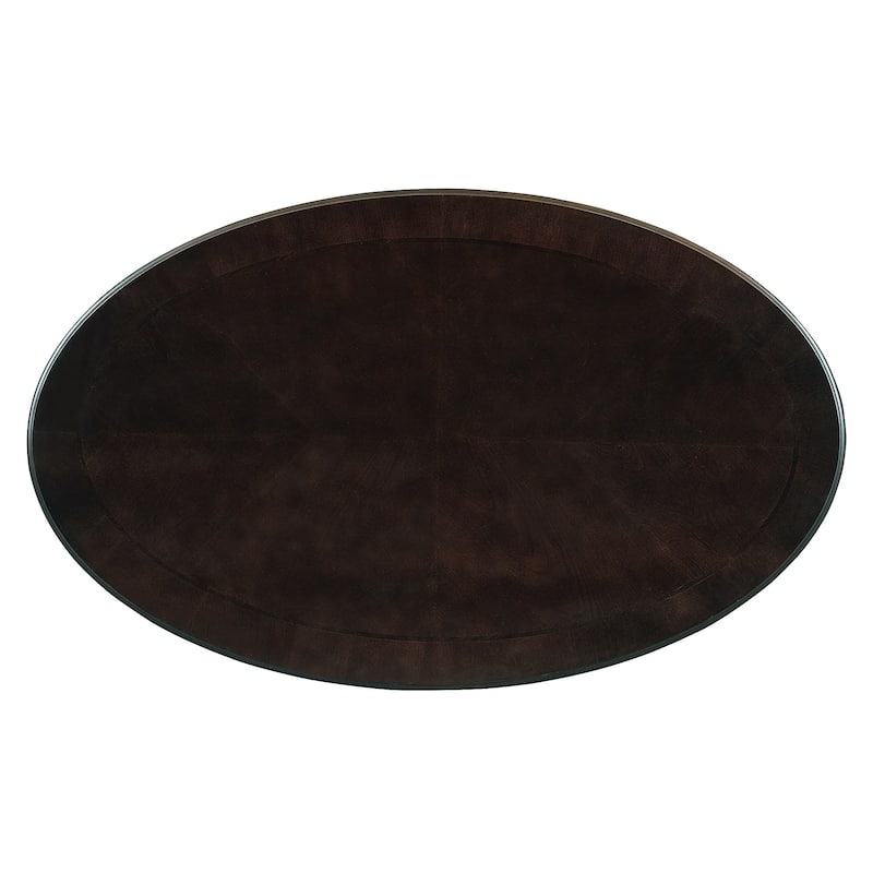 French Country Style Coffee Table Vintage Oval Coffee Table with Drawers and Storage Shelves, for Living Room