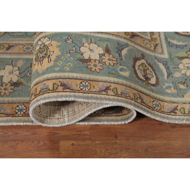 Geometric Tabriz Persian Vintage Area Rug Handmade Bedroom Wool Carpet - 8'0"x 11'0"
