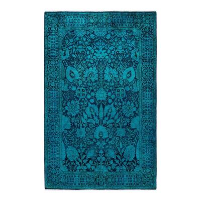 Contemporary Overdyed Wool Hand Knotted Area Rug - 4' 2" x 6' 3"