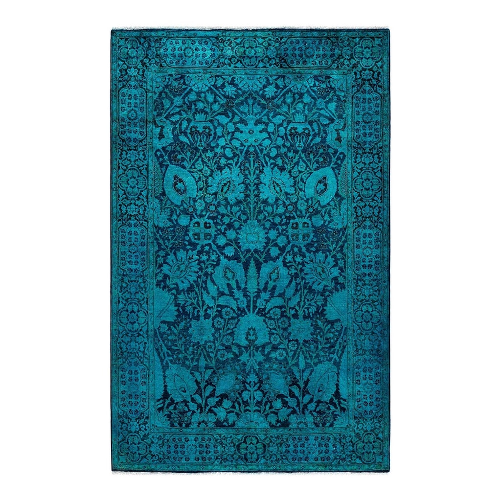 Contemporary Overdyed Wool Hand Knotted Area Rug - 4' 2" x 6' 3"