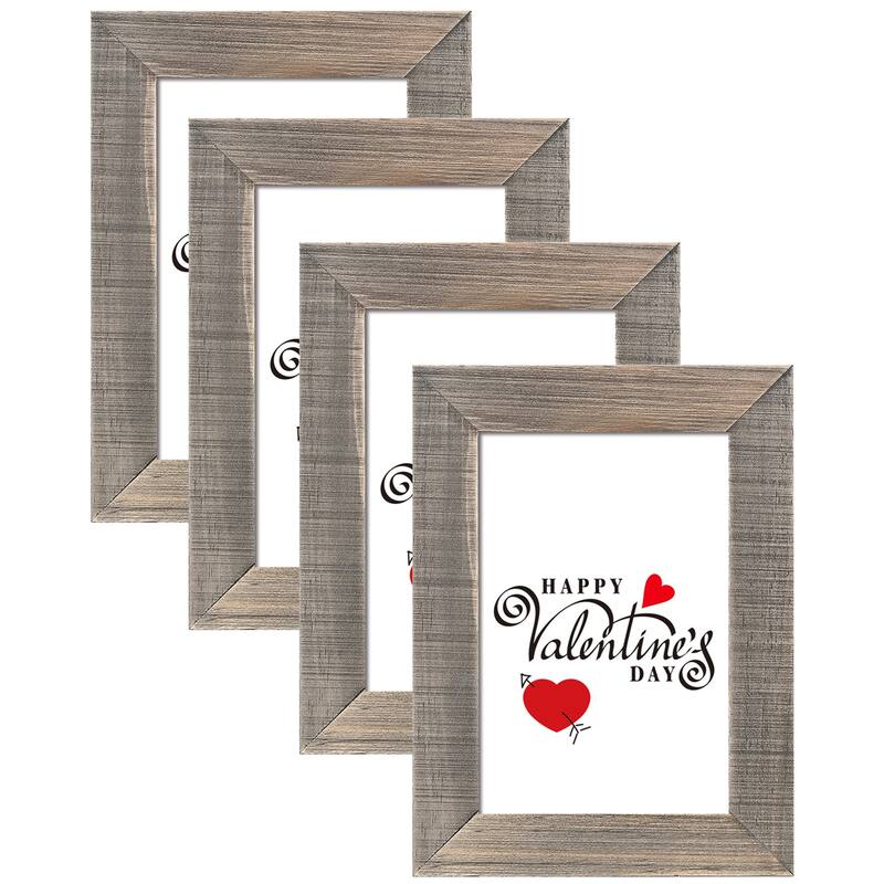 Adeco Wood Picture Frame Set - Set of 4- Brown