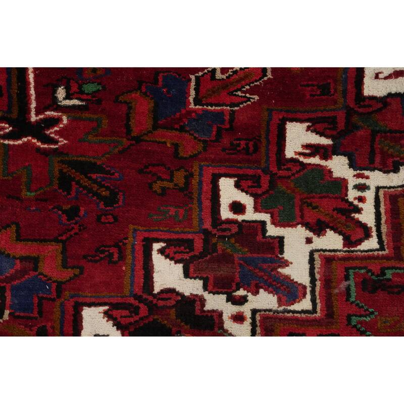 Hand Knotted Oriental 100% Wool Carpet Traditional Medallion Red Heriz Area Rug - 12' 9'' X 10' 4''