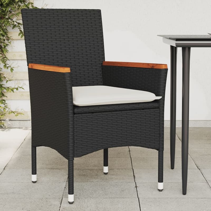 vidaXL Garden Chair Black, Cream White - 24.0 x 20.9 x 32.7