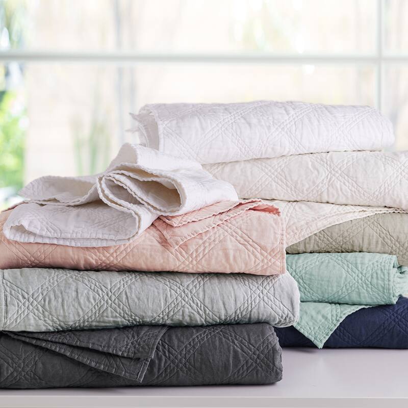 Washed Linen Light Grey Full/Queen Quilt - Levtex Home