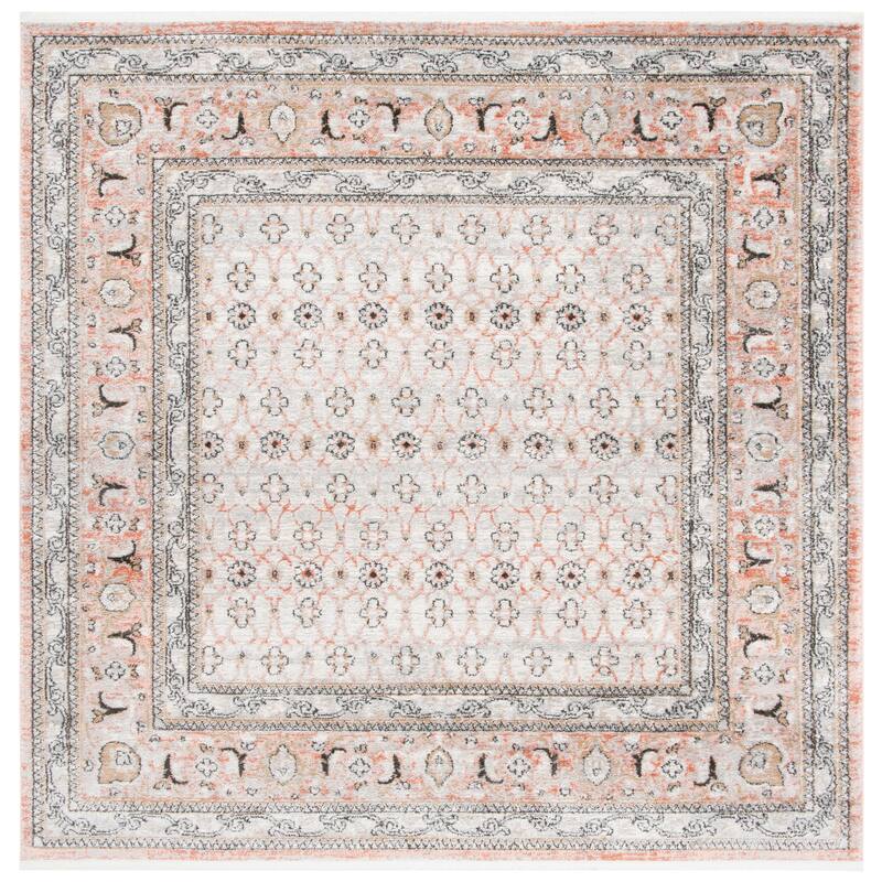 SAFAVIEH Shivan Tamuita Oriental Rug - 6'7" Square - Grey/Rose