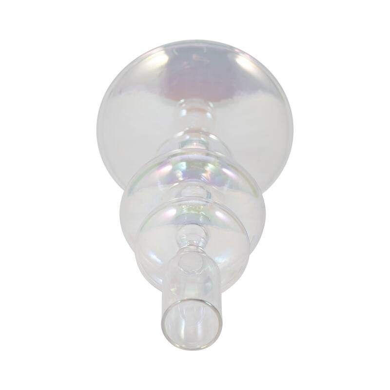 Sculptural Glass Candle Holder with Rounded Accent Base - Modern Tabletop Candle Holder for Any Room